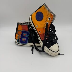 Kids High-Top Sneakers - Black, Orange, Blue